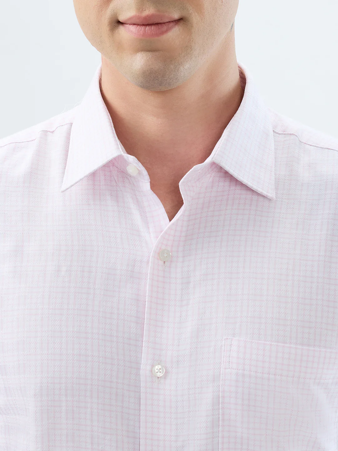 Raymond Men Red Checks Contemporary Fit Cotton Shirt - Image 6