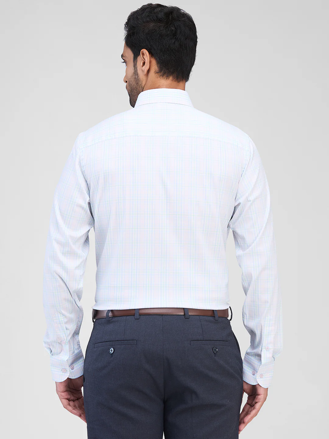 Raymond Men Red Checks Regular Fit Cotton Blend Shirt - Image 4