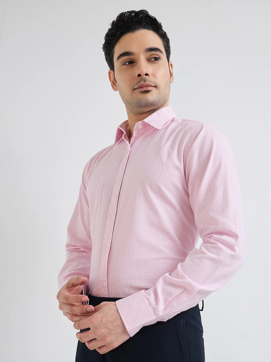 Raymond Men Red Checks Slim Fit Cotton Shirt - Image 3