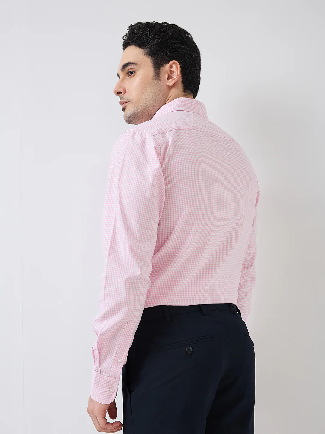 Raymond Men Red Checks Slim Fit Cotton Shirt - Image 4