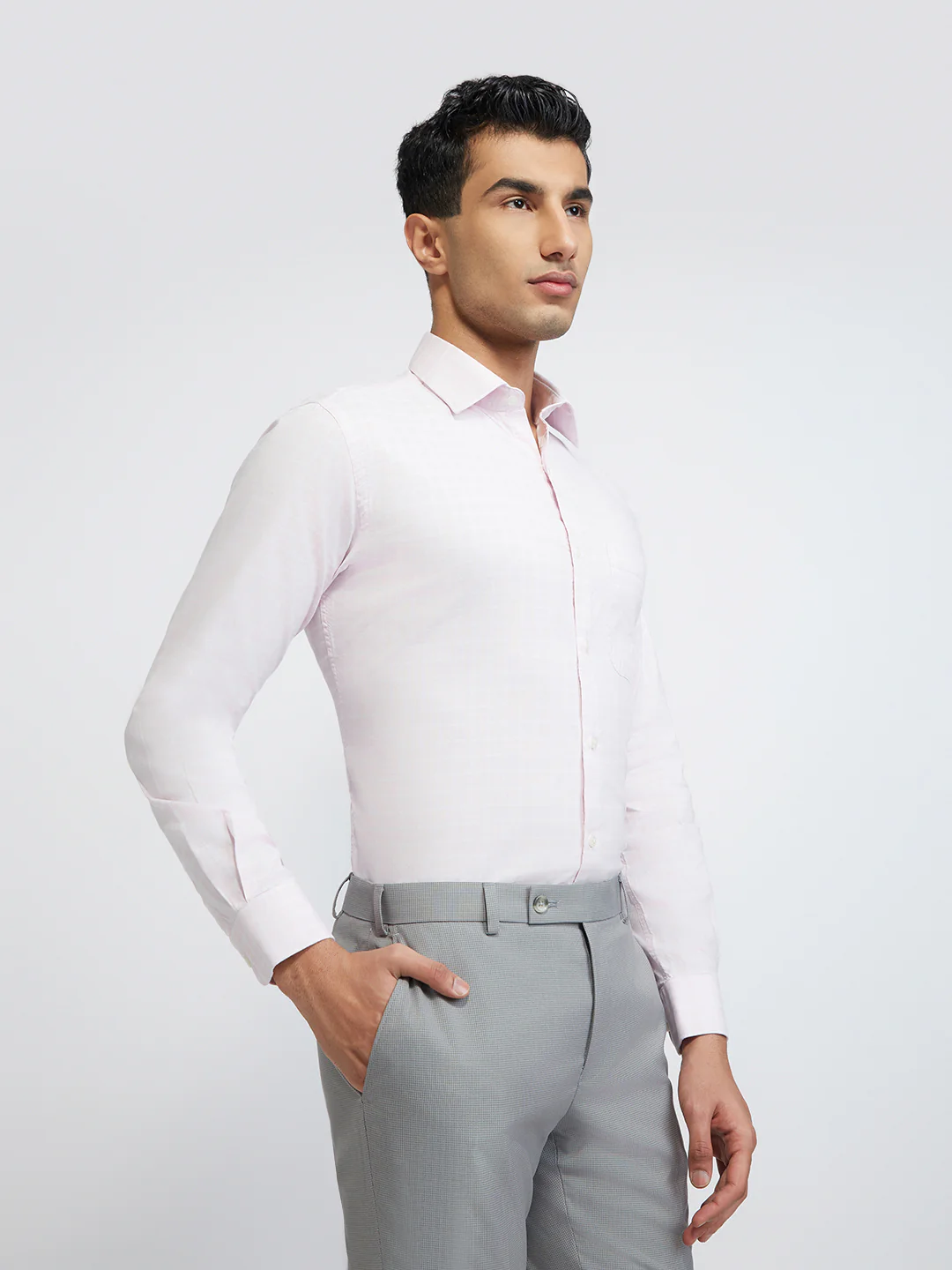 Raymond Men Red Checks Slim Fit Cotton Shirt - Image 2