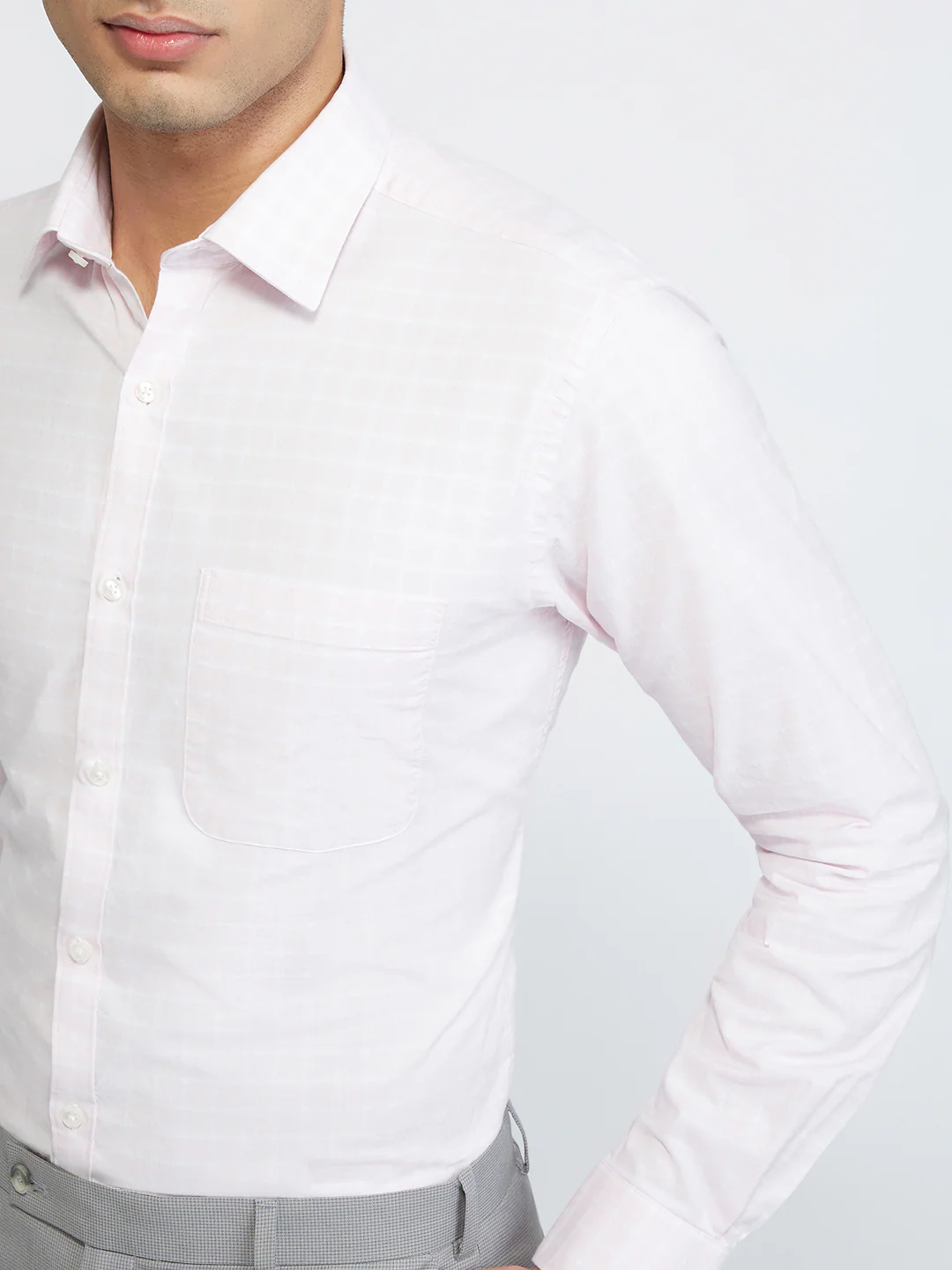 Raymond Men Red Checks Slim Fit Cotton Shirt - Image 6