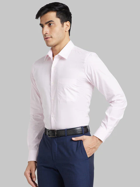 Raymond Men Red Contemporary Fit Solid Shirt - Image 3