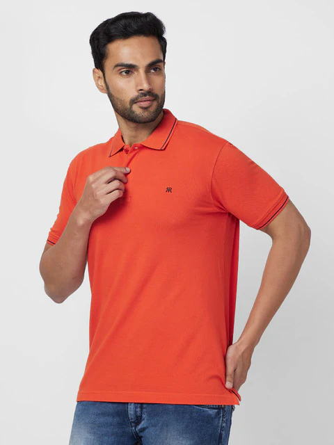 Raymond Men Red Contemporary Fit Solid T-Shirt - Image 3