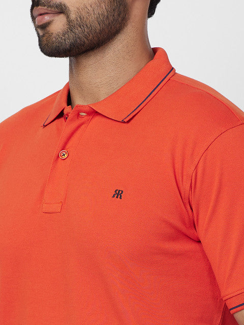Raymond Men Red Contemporary Fit Solid T-Shirt - Image 7