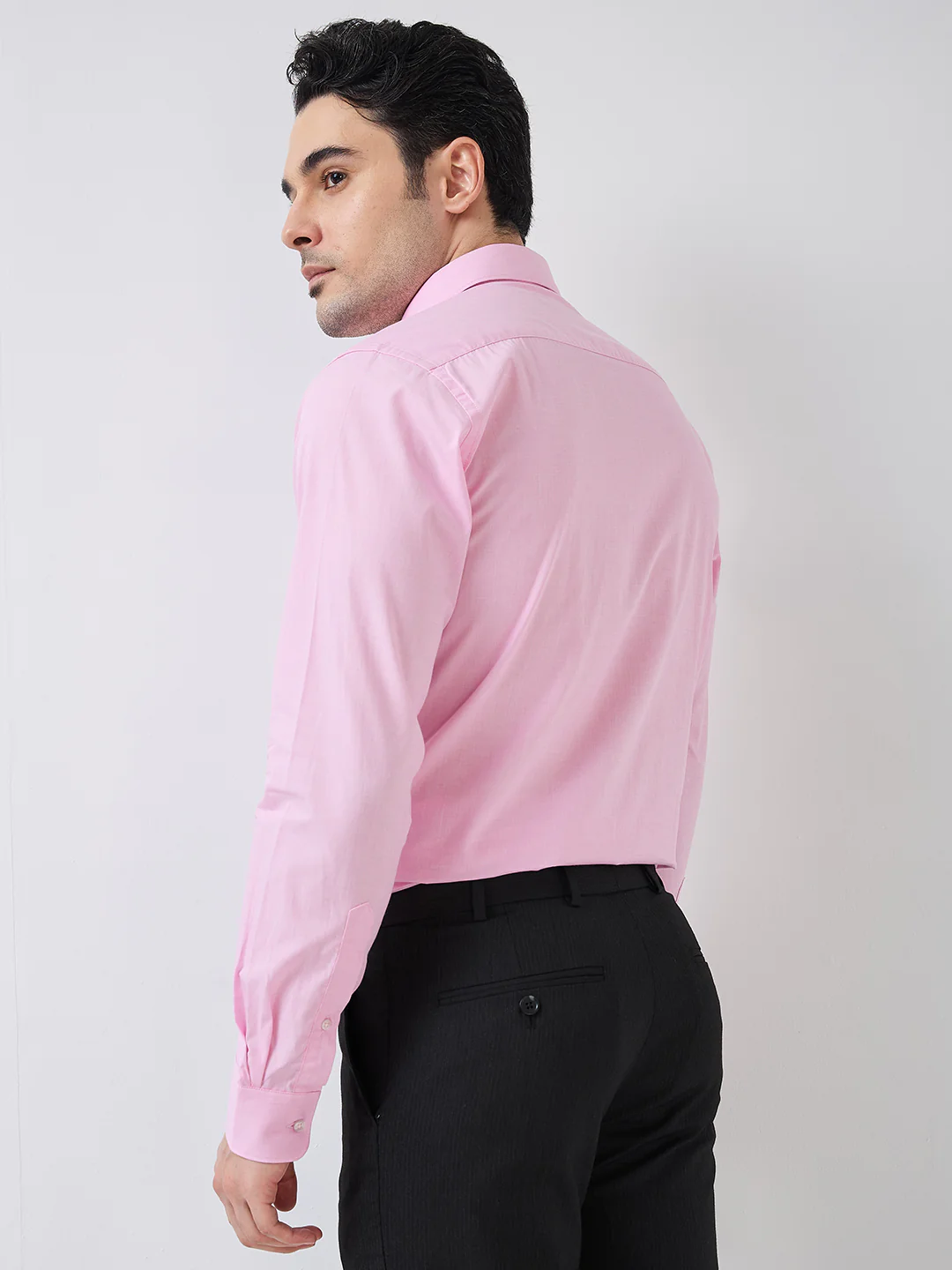 Raymond Men Red Fil-A-Fil Slim Fit Cotton Shirt - Image 4