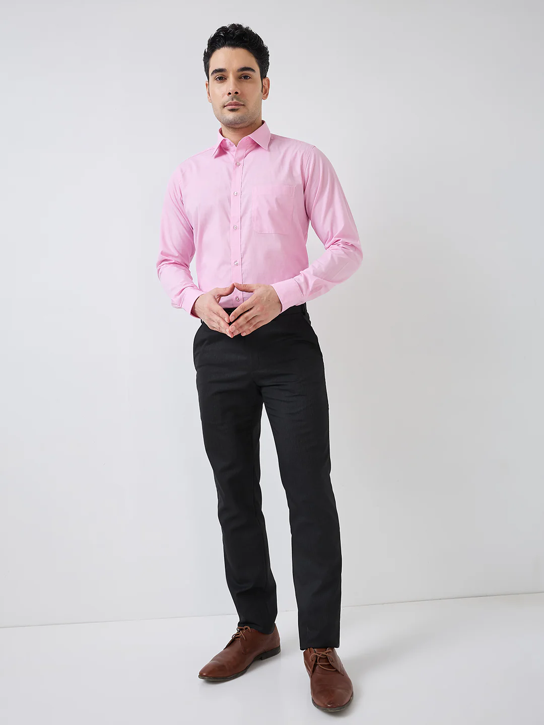 Raymond Men Red Fil-A-Fil Slim Fit Cotton Shirt - Image 5