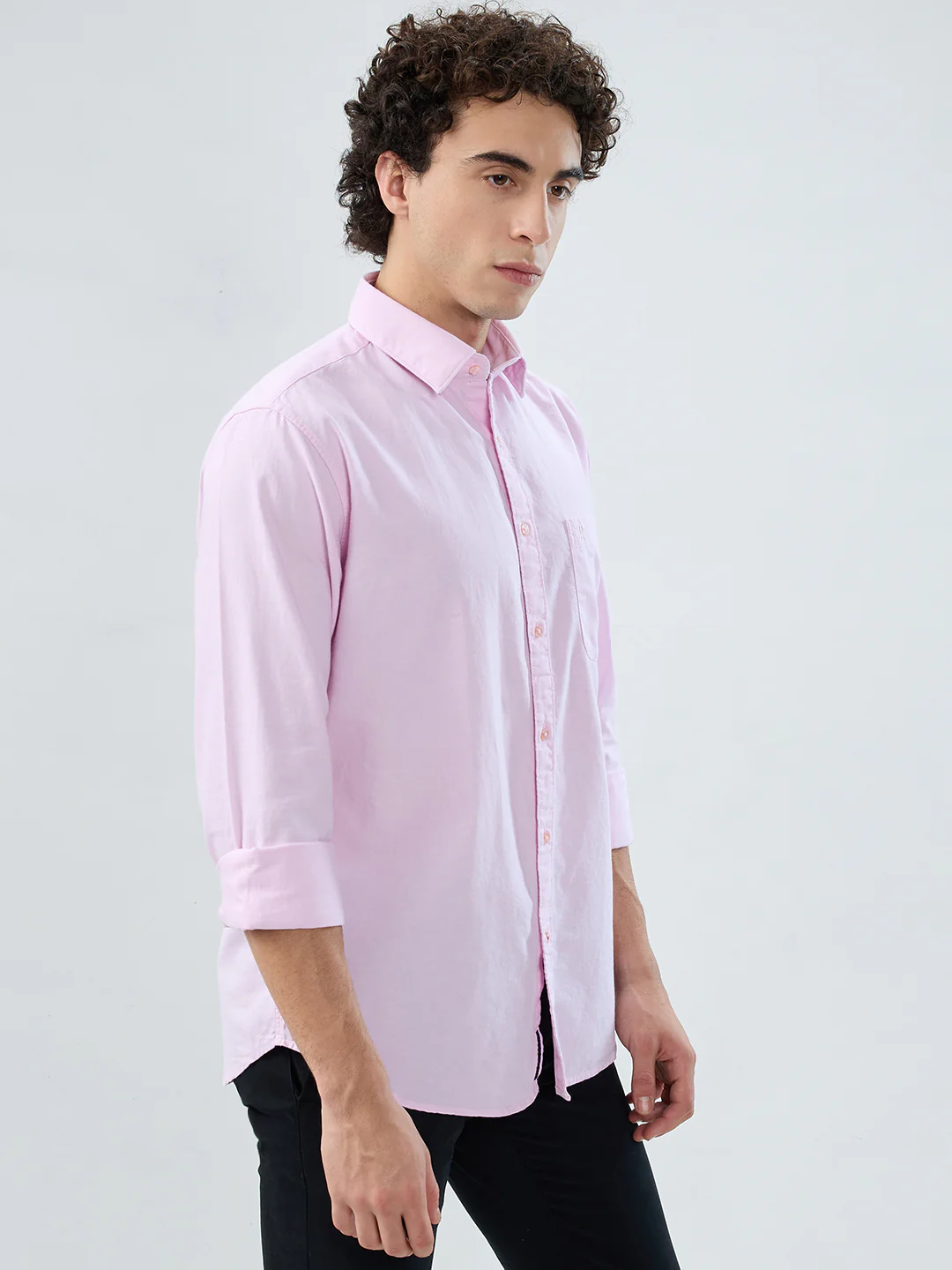 Raymond Men Red Oxford Slim Fit Cotton Shirt - Image 2