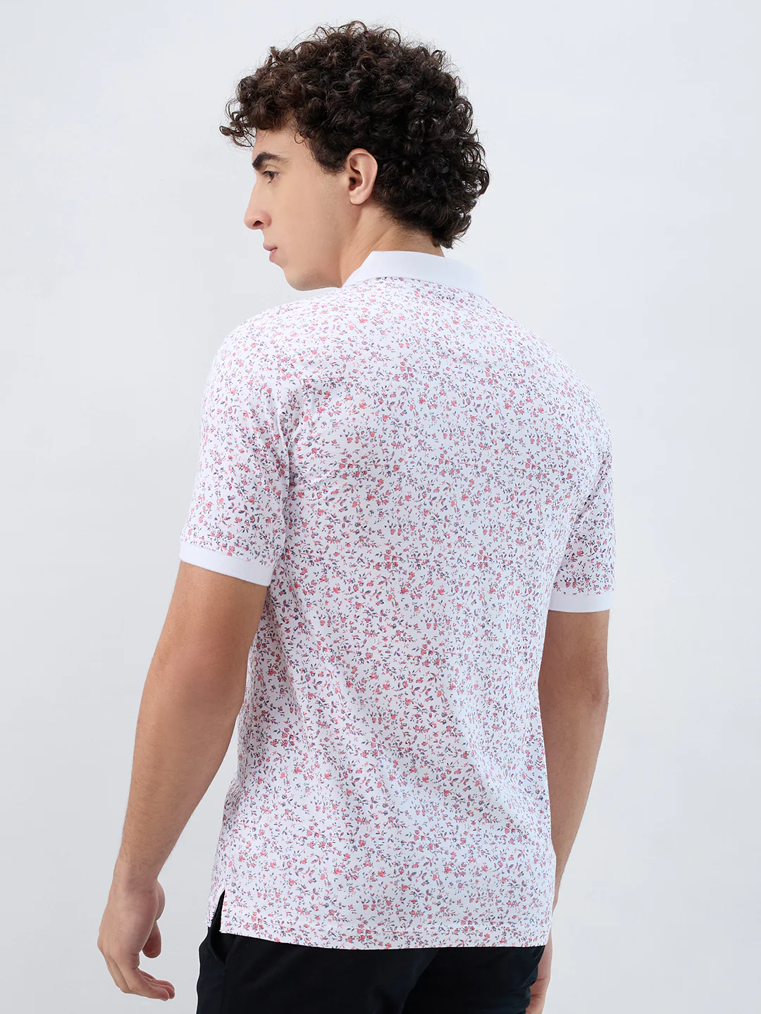 Raymond Men Red Print Modern Fit Cotton T-shirt - Image 4