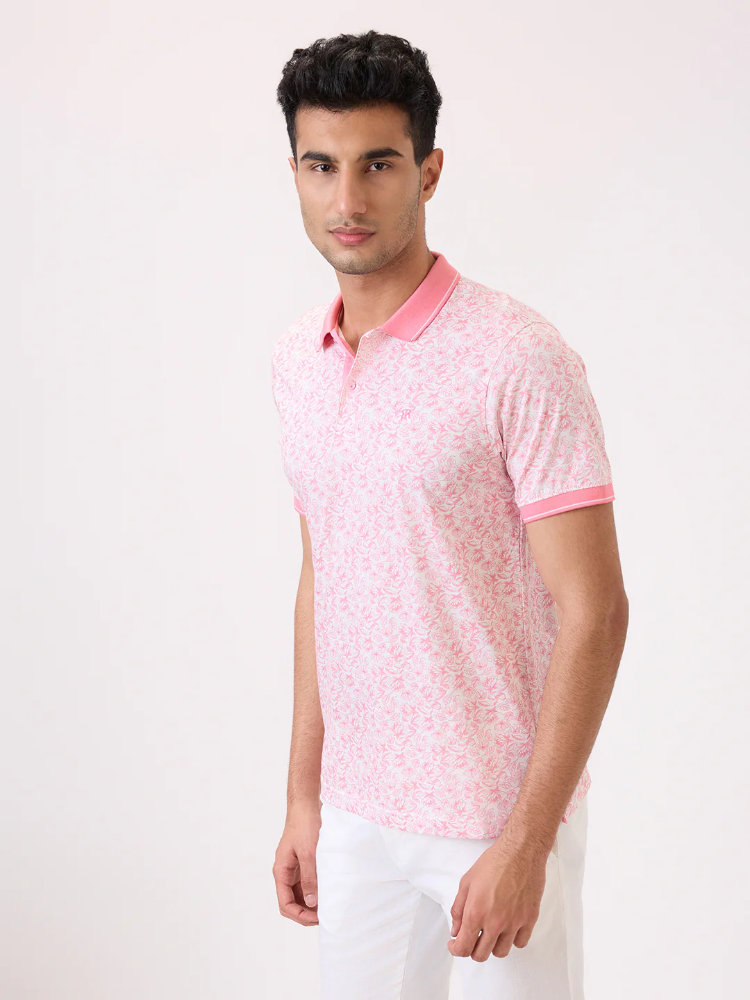 Raymond Men Red Print Regular Fit Cotton T-Shirt - Image 3
