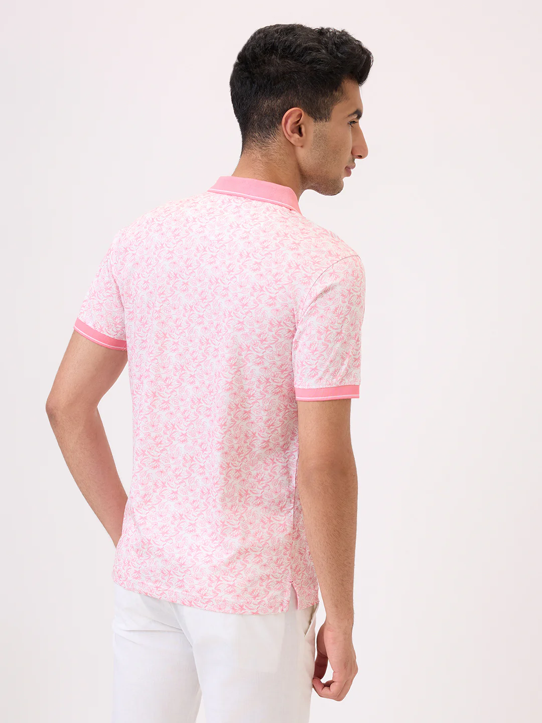 Raymond Men Red Print Regular Fit Cotton T-Shirt - Image 5