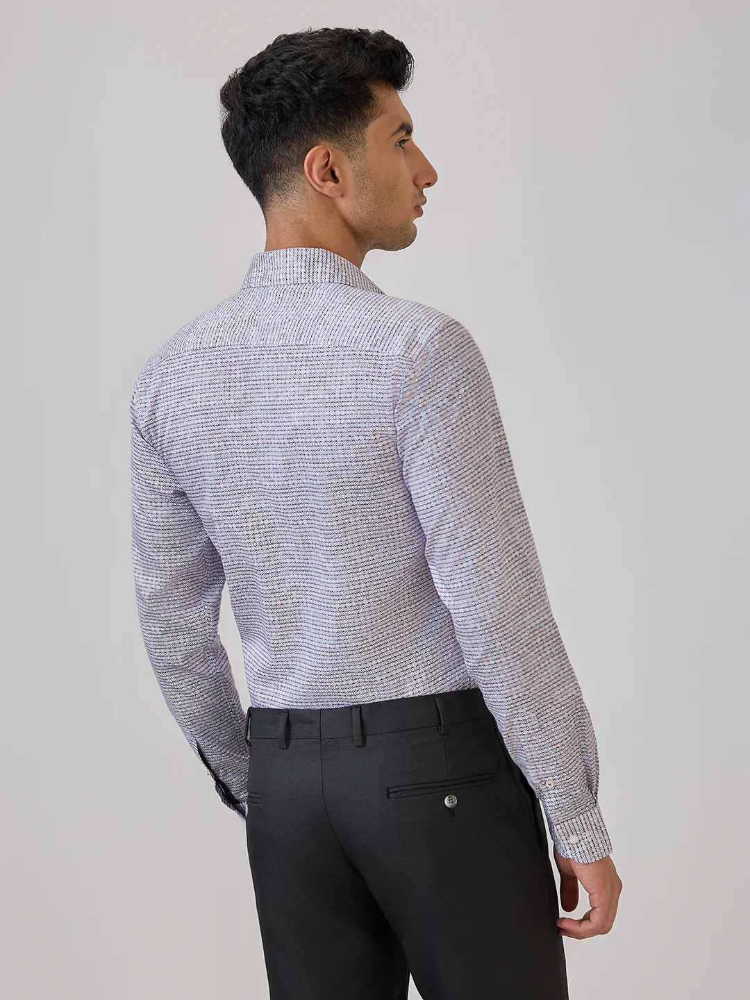 Raymond Men Red Print Slim Fit Cotton Formal Shirt - Image 5
