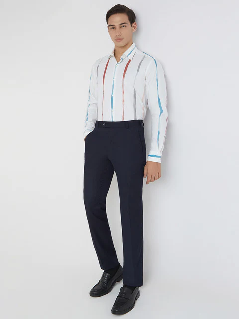 Raymond Men Red Printed Regular Fit Cotton Shirt - Image 5