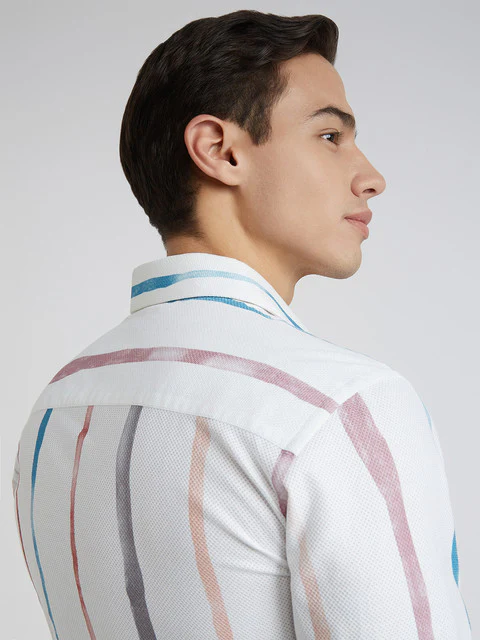 Raymond Men Red Printed Regular Fit Cotton Shirt - Image 6