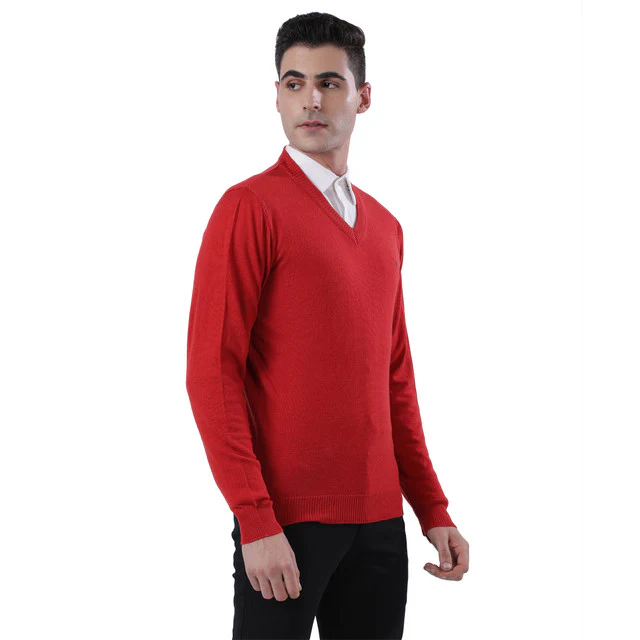 Raymond Men Red Regular Fit Acrlic Blend Sweater - Image 2