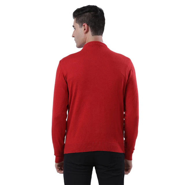 Raymond Men Red Regular Fit Acrlic Blend Sweater - Image 4