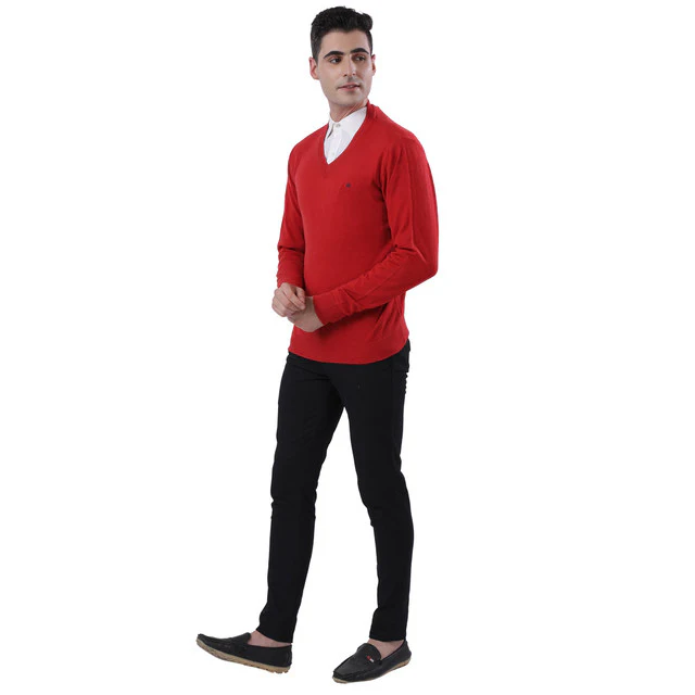 Raymond Men Red Regular Fit Acrlic Blend Sweater - Image 5