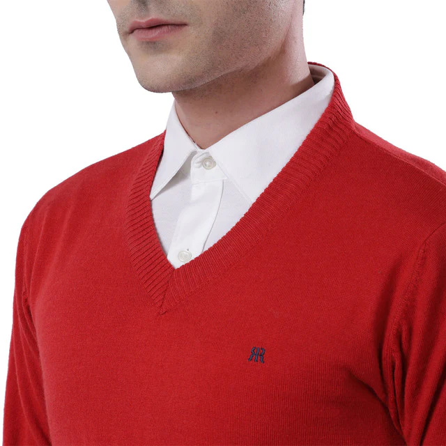 Raymond Men Red Regular Fit Acrlic Blend Sweater - Image 6