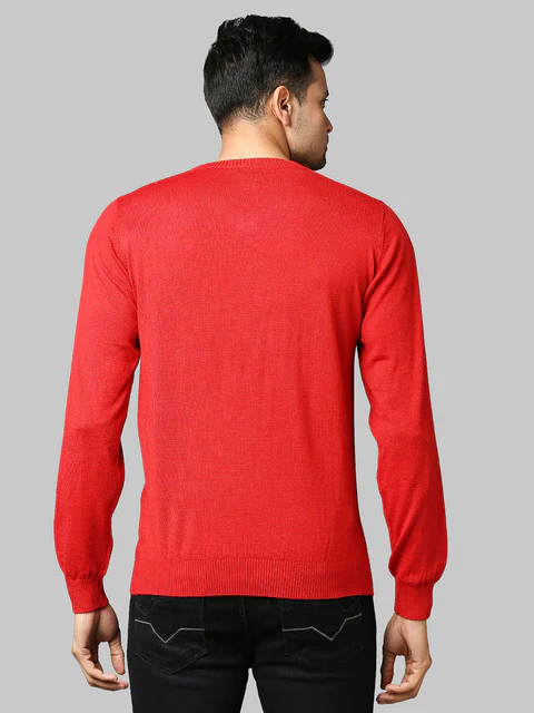 Raymond Men Red Regular Fit Acrlic Blend Sweater - Image 4