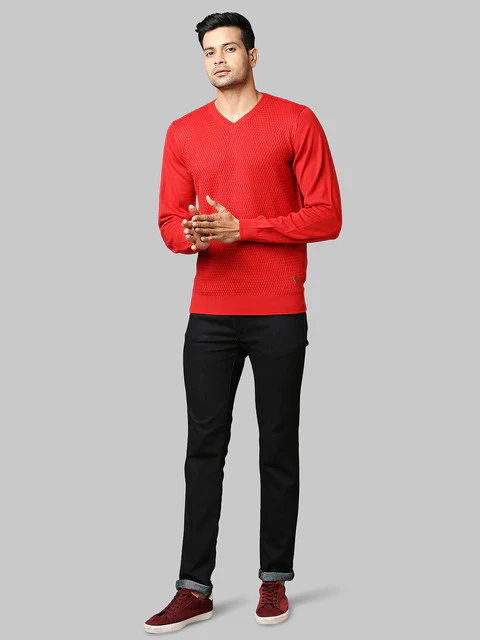 Raymond Men Red Regular Fit Acrlic Blend Sweater - Image 5