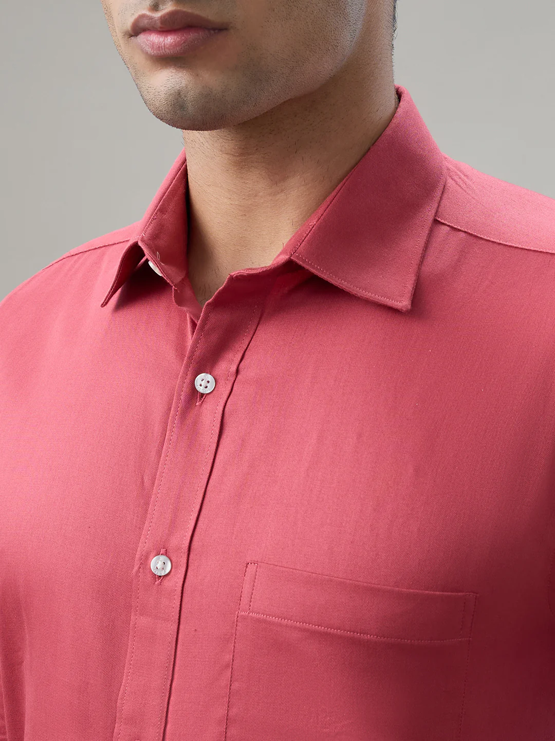 Raymond Men Red Satin Slim Fit Cotton Formal Shirt - Image 6