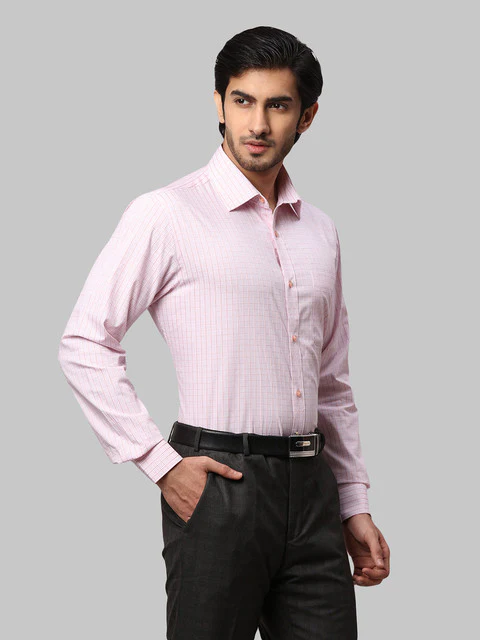 Raymond Men Red Slim Fit Checks Shirt - Image 2