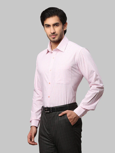 Raymond Men Red Slim Fit Checks Shirt - Image 3