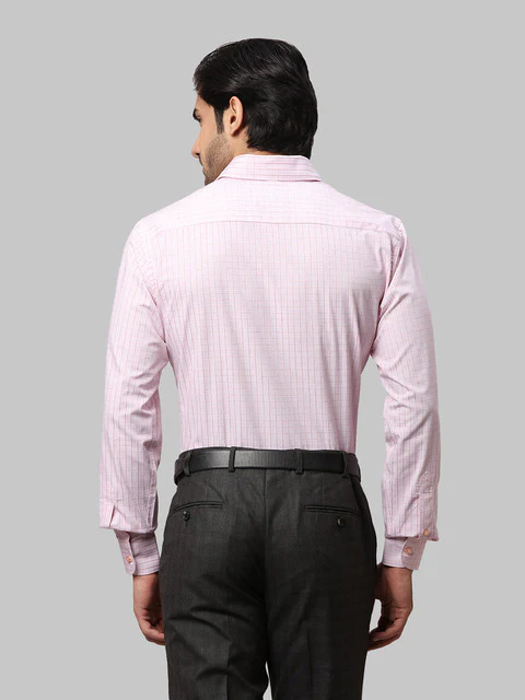 Raymond Men Red Slim Fit Checks Shirt - Image 4