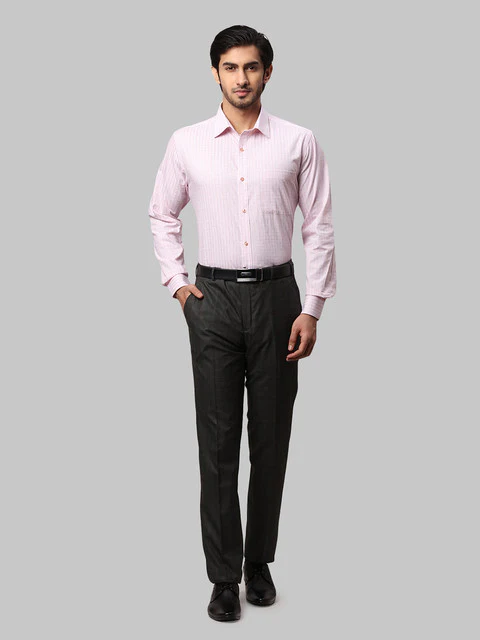Raymond Men Red Slim Fit Checks Shirt - Image 5