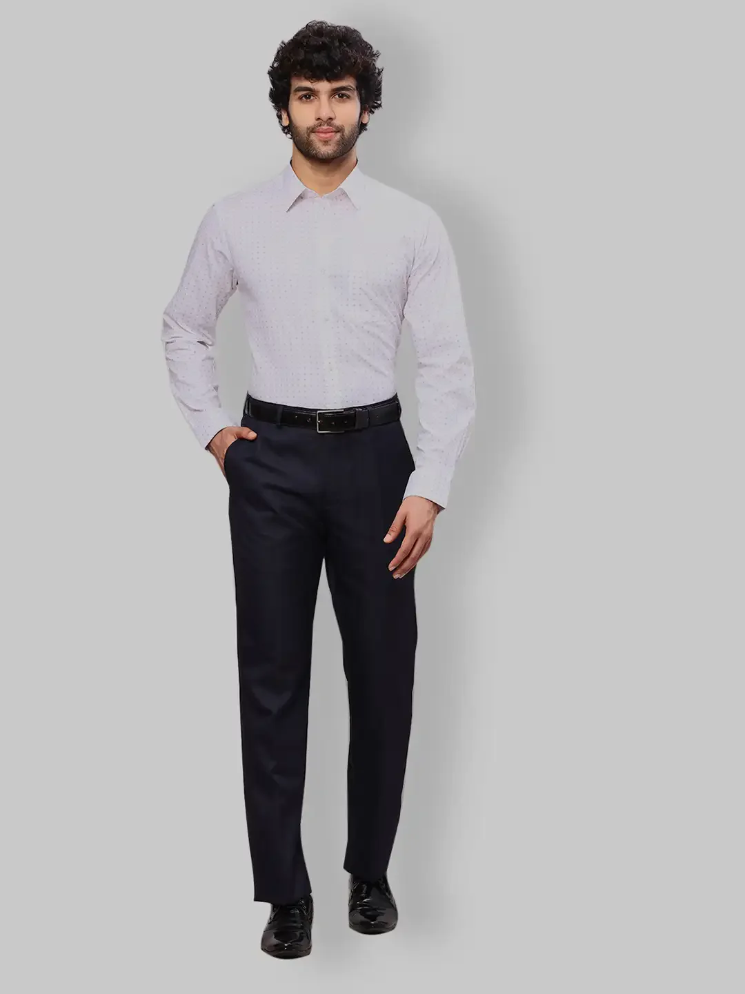Raymond Men White Printed Slim Fit Cotton Formal Shirt - Image 5