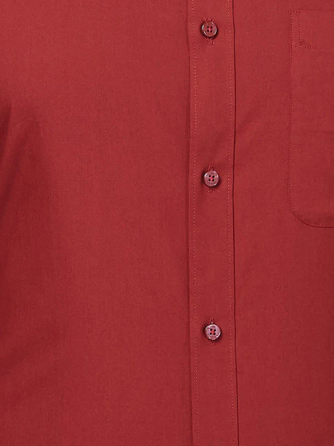 Raymond Men Red Slim Fit Solid Formal Shirt - Image 8