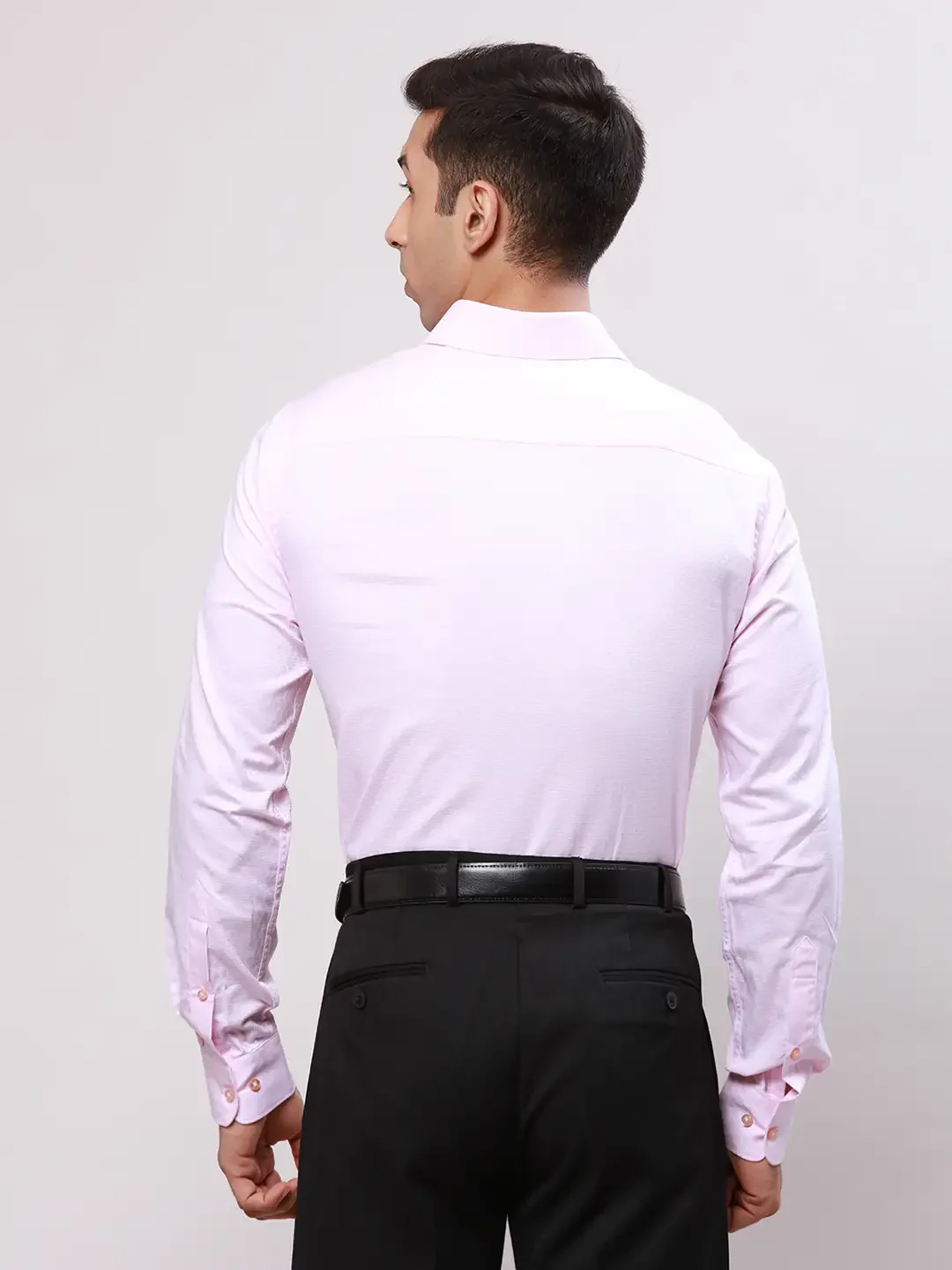 Raymond Men Pink Structured Slim Fit Cotton Formal Shirt - Image 4