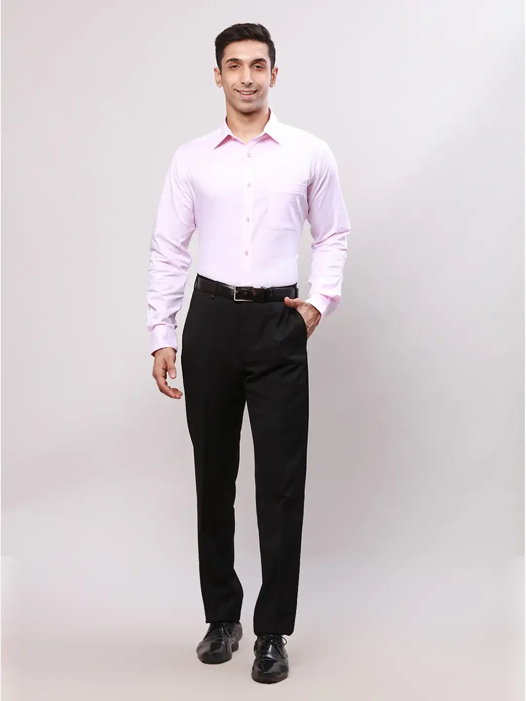 Raymond Men Pink Structured Slim Fit Cotton Formal Shirt - Image 5