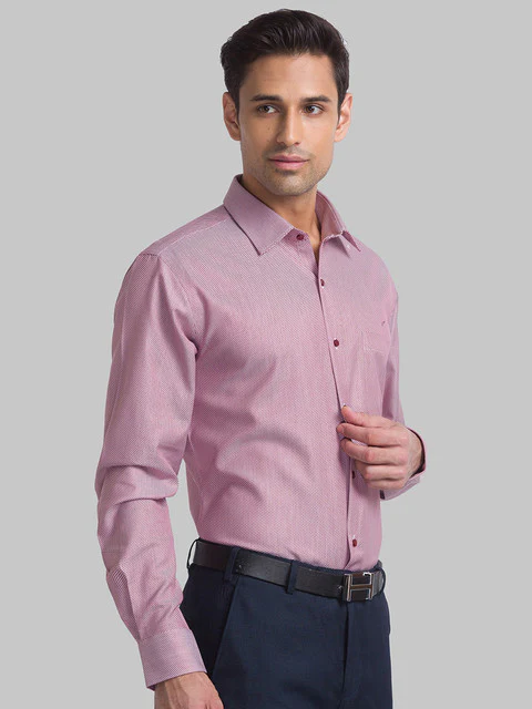 Raymond Men Red Slim Fit Structured Shirt - Image 2