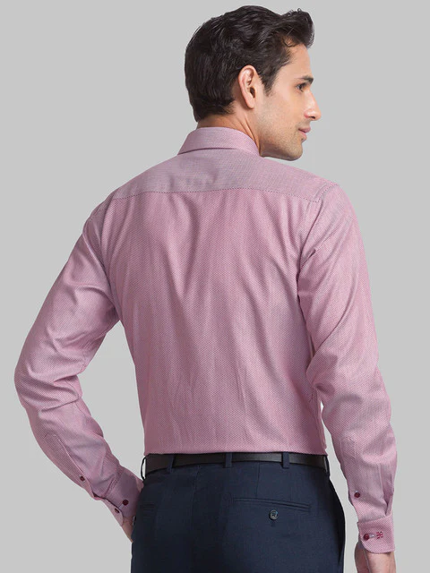 Raymond Men Red Slim Fit Structured Shirt - Image 4