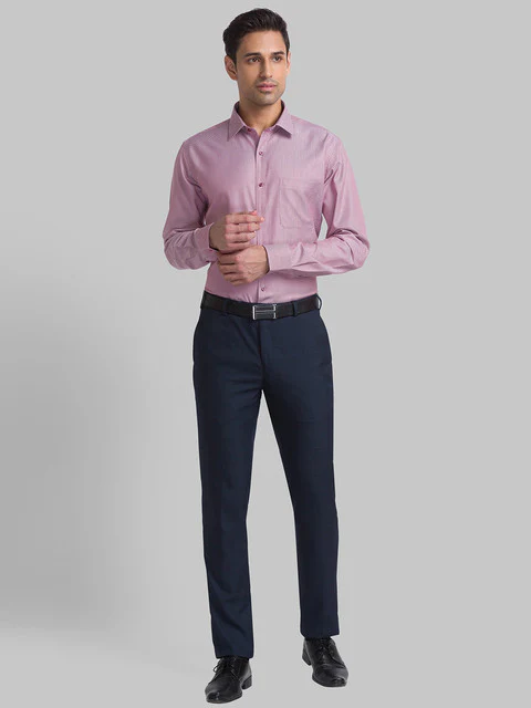 Raymond Men Red Slim Fit Structured Shirt - Image 5