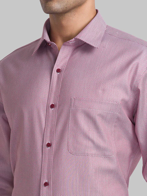 Raymond Men Red Slim Fit Structured Shirt - Image 6
