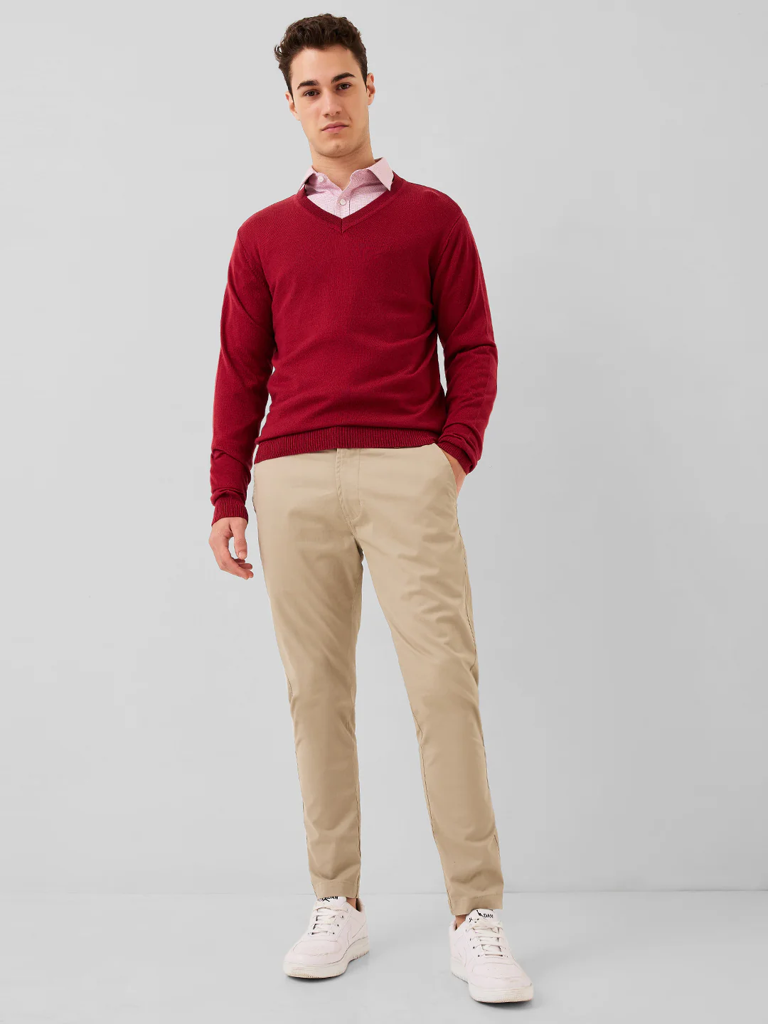 Raymond Men Red Solid M Blend Sweatshirt - Image 4