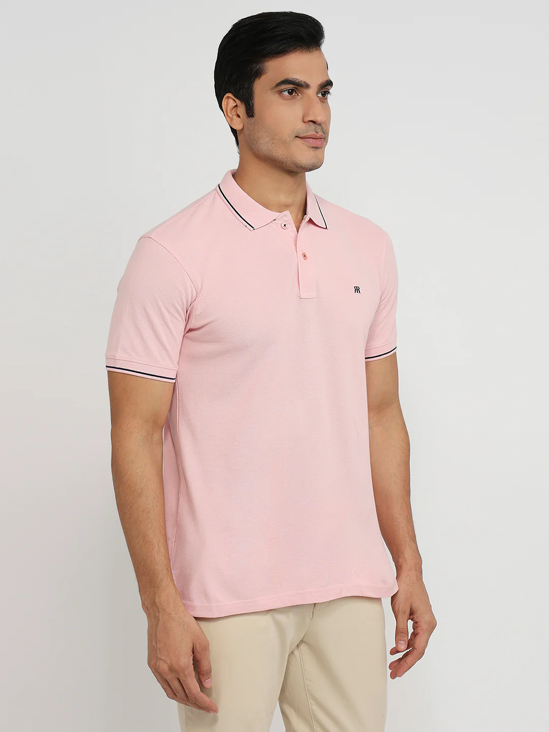 Raymond Men Red Solid Modern Fit Cotton T-shirt - Image 3