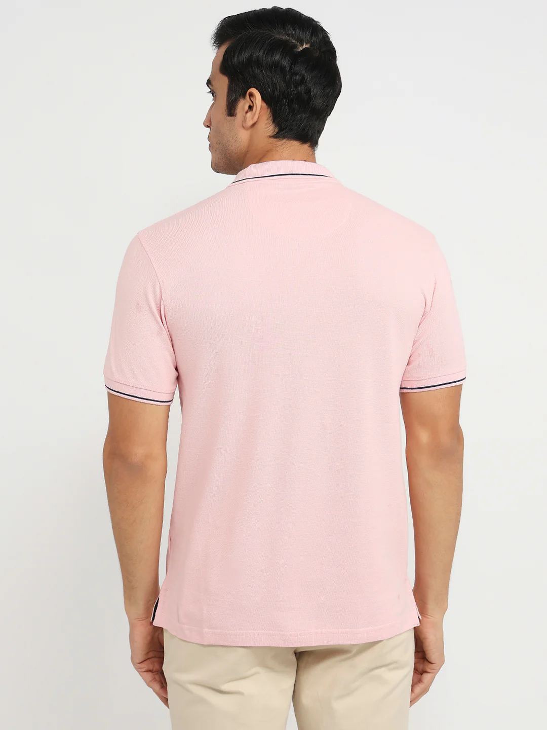 Raymond Men Red Solid Modern Fit Cotton T-shirt - Image 4