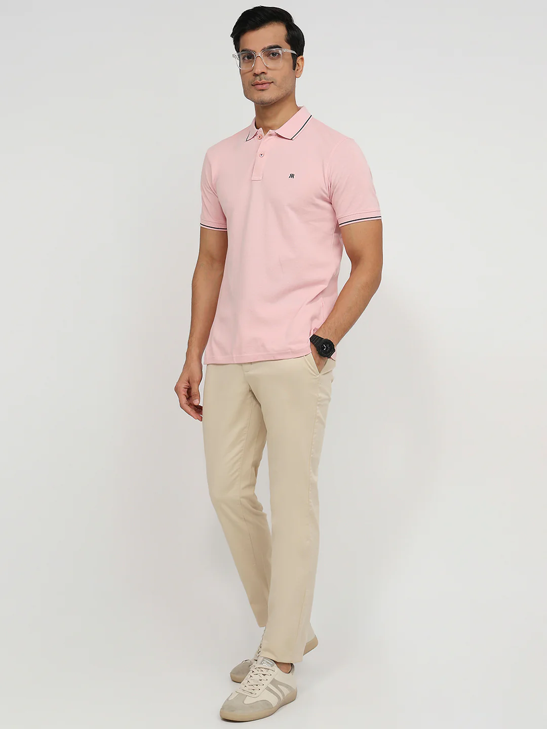 Raymond Men Red Solid Modern Fit Cotton T-shirt - Image 5