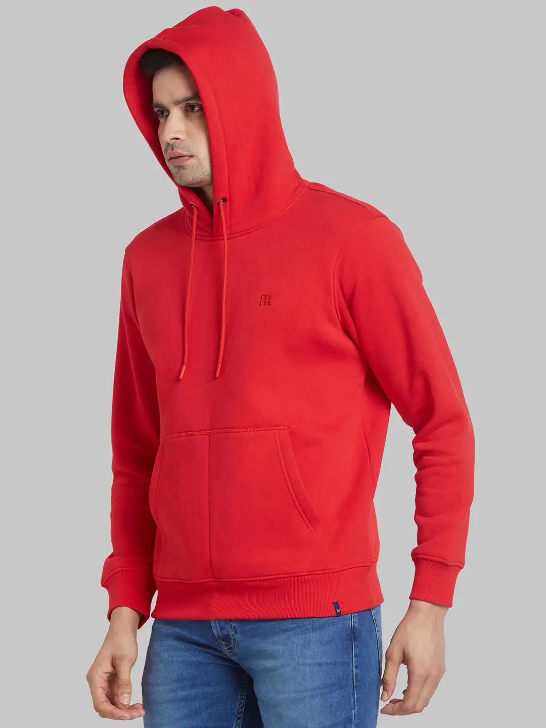 Raymond Men Red Solid Regular Fit Cotton Blend Sweatshirt - Image 8