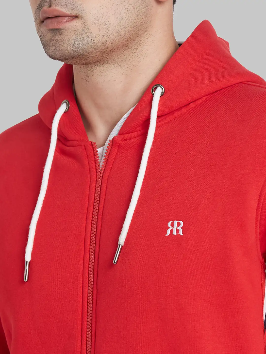Raymond Men Red Solid Regular Fit Cotton Blend Sweatshirt - Image 6