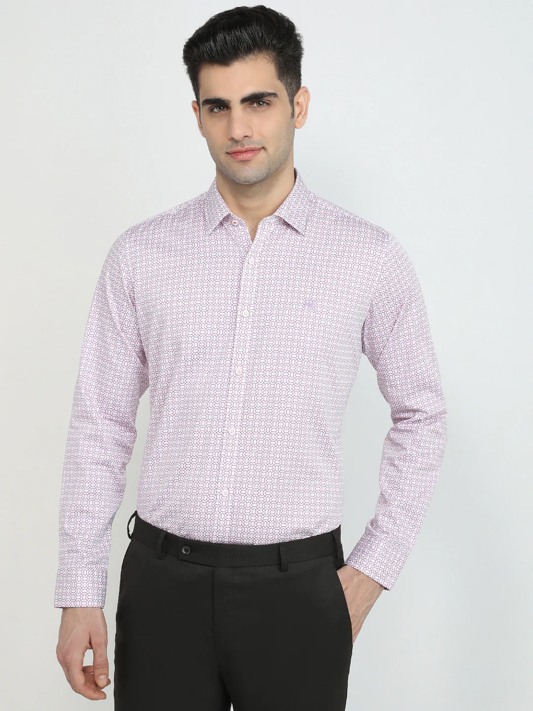Raymond Men Red Solid Regular Fit Cotton Shirt