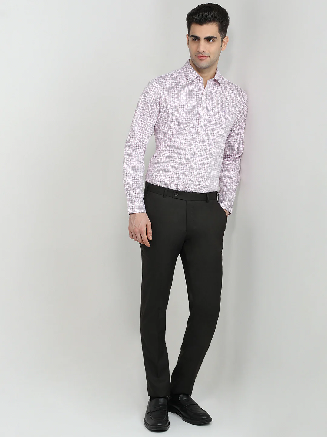 Raymond Men Red Solid Regular Fit Cotton Shirt - Image 5