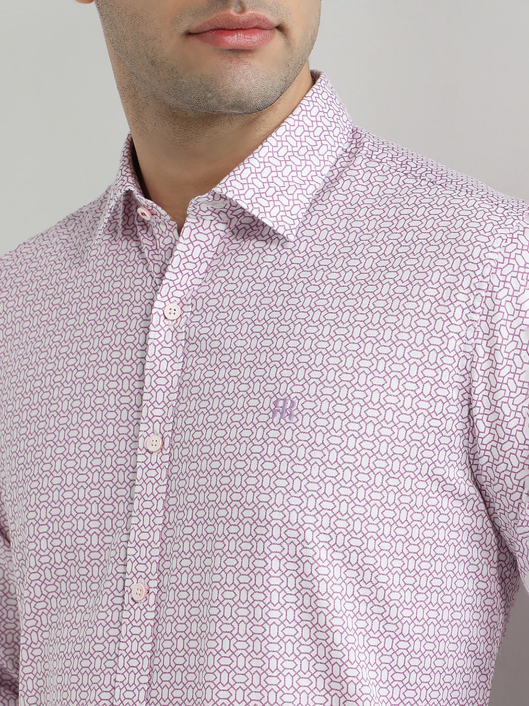 Raymond Men Red Solid Regular Fit Cotton Shirt - Image 6