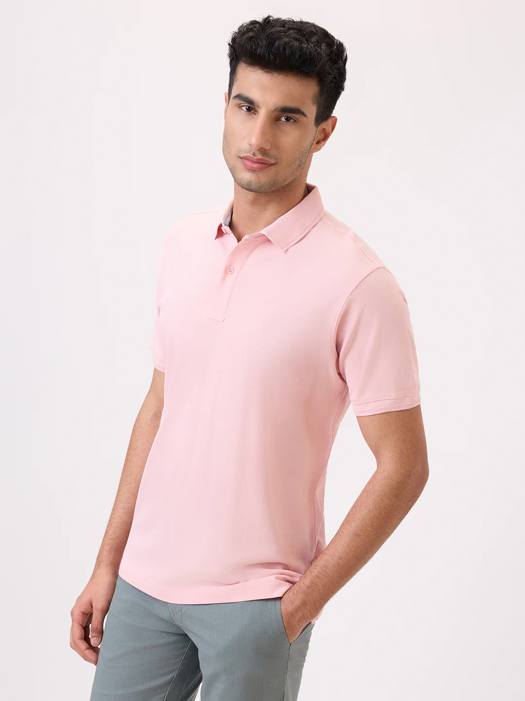 Raymond Men Red Solid Regular Fit Cotton T-Shirt - Image 3