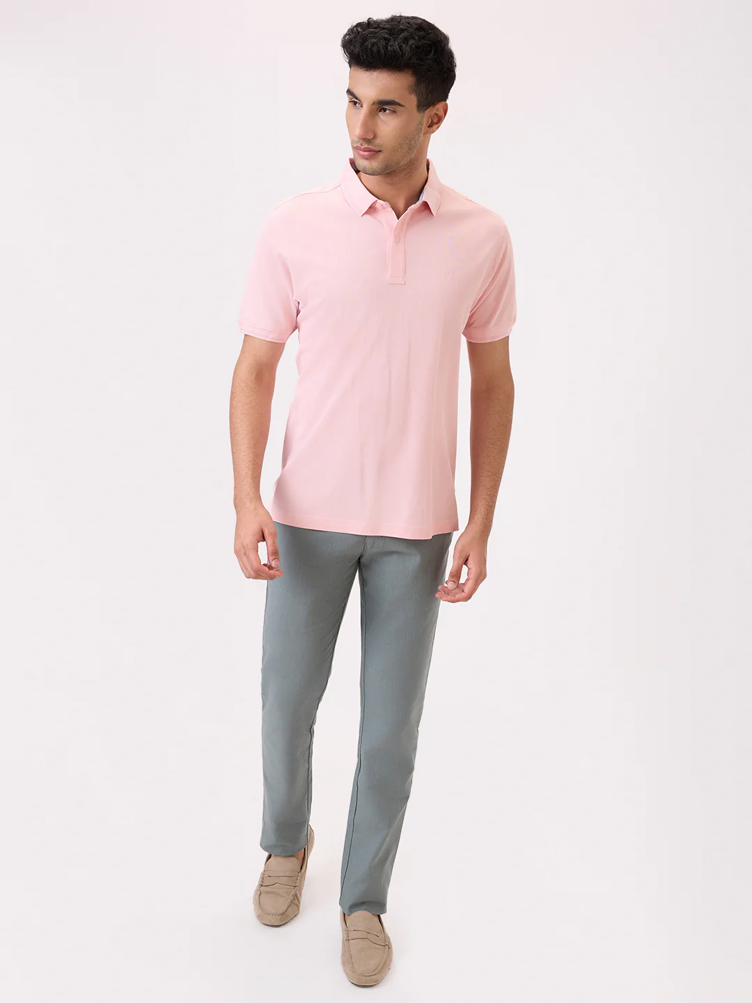 Raymond Men Red Solid Regular Fit Cotton T-Shirt - Image 6