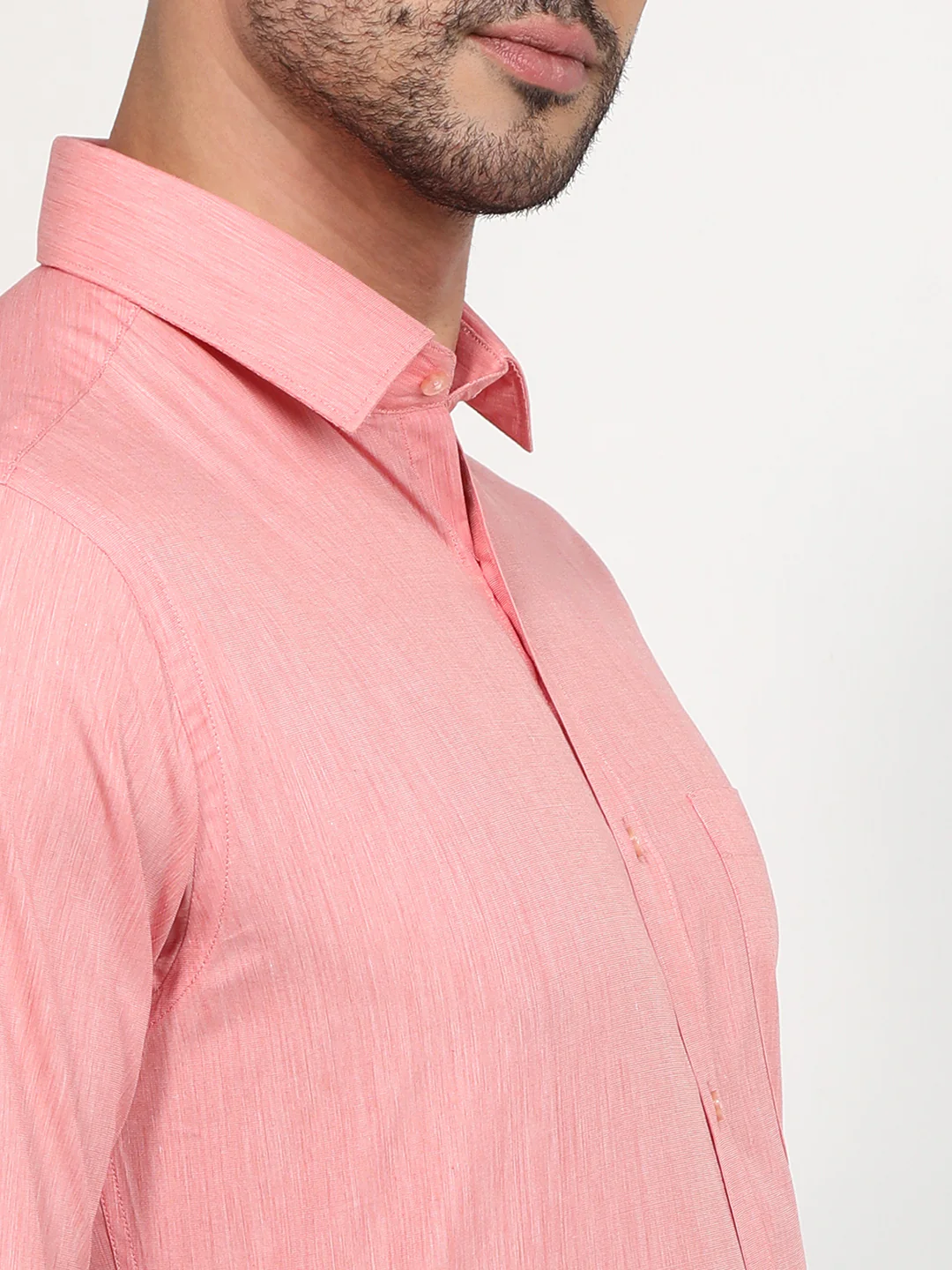 Raymond Men Red Solid Slim Fit Cotton Formal Shirt - Image 6