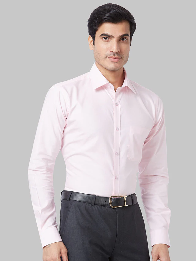 Raymond Men Red Solid Slim Fit Cotton Shirt - Image 2